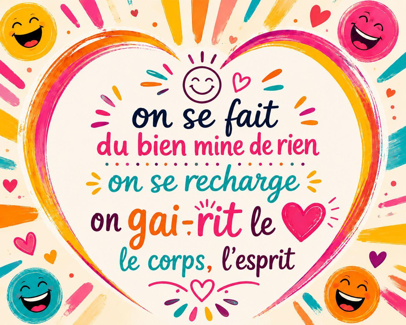 On se fait du bien mine de rien, on se recharge, on gai-rit le coeur, le corps, l'esprit