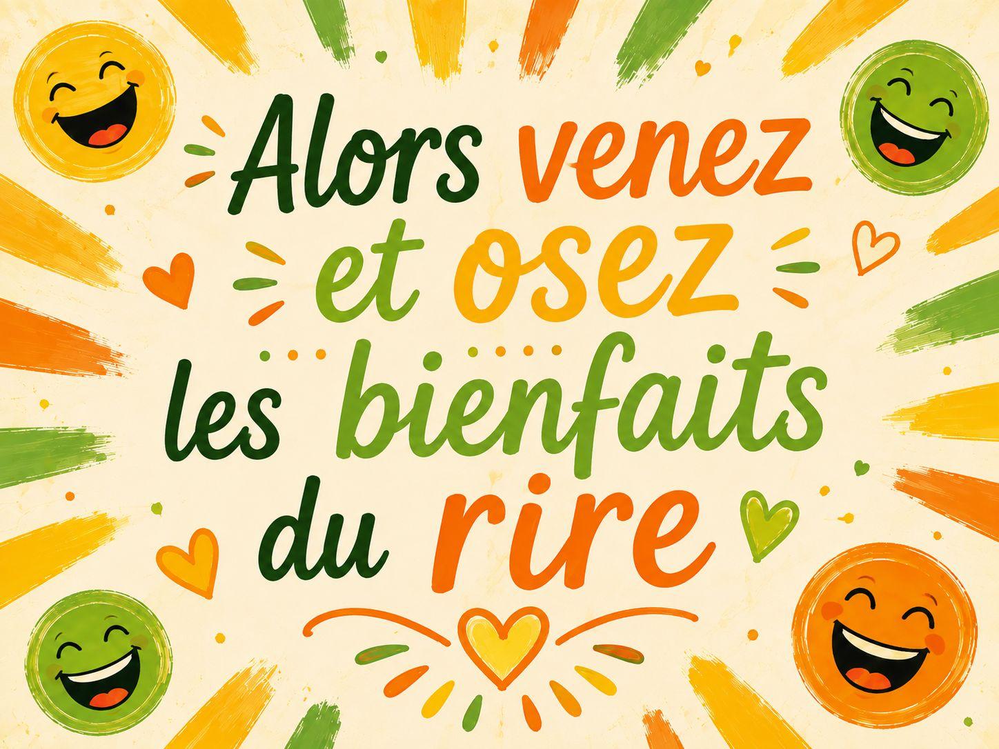 Alors venez et osez les bienfaits du rire